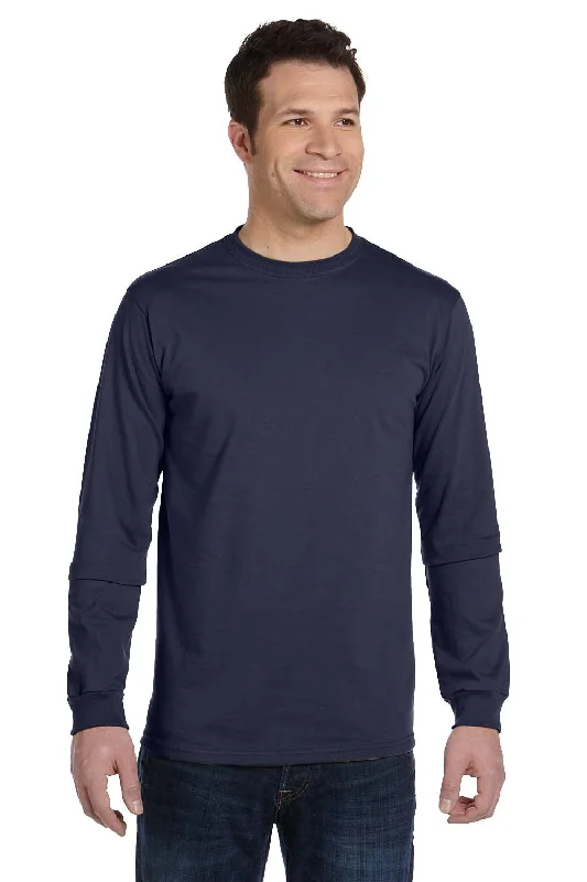 Super Bargain Econscious Mens Long Sleeve Crewneck T-Shirt - Pacific Blue