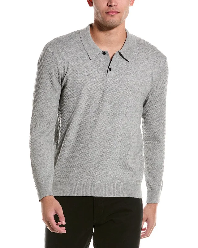 Bargain Bin Elie Tahari Textured Wool-Blend Polo Shirt