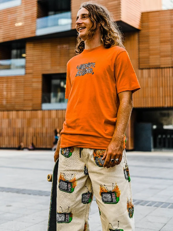 New Markdowns Featured Artist Justin Hager In Type Short Sleeve Tee - Saffron