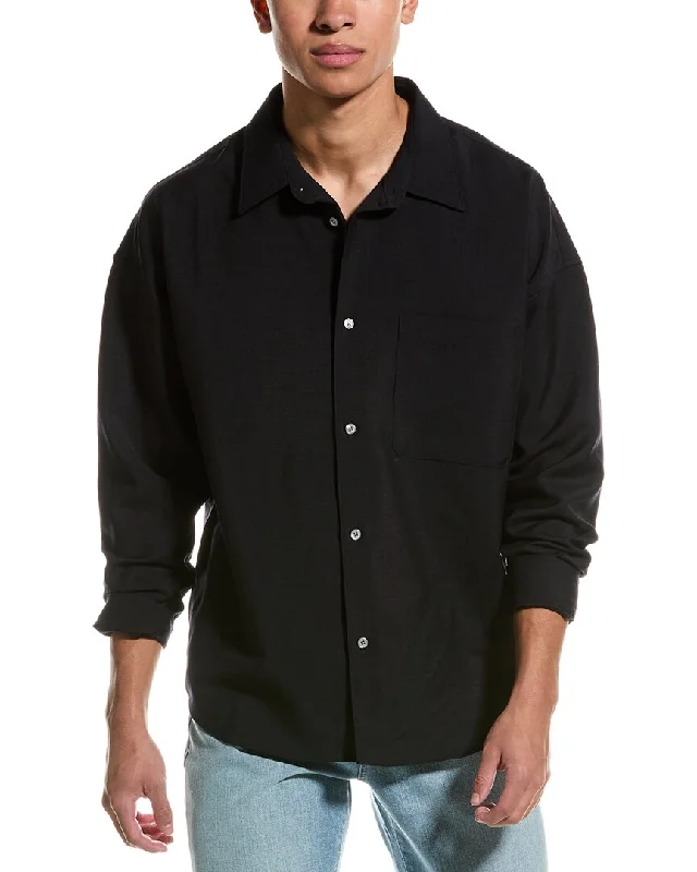 Limited Time FRAME Denim Relaxed Wool & Mohair-Blend Shirt