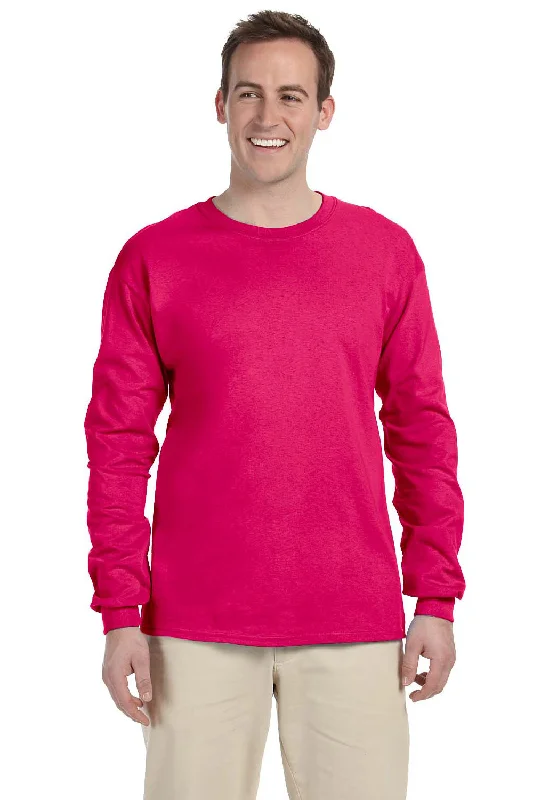 Weekend Savings Fiesta Fruit Of The Loom Mens HD Jersey Long Sleeve Crewneck T-Shirt - Cyber Pink - Closeout Weekend Savings Fiesta Fruit Of The Loom Mens HD Jersey Long Sleeve Crewneck T-Shirt - Cyber Pink - Closeout