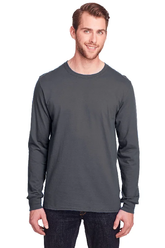 Price Cut Fruit Of The Loom Mens Iconic Long Sleeve Crewneck T-Shirt - Charcoal Grey Price Cut Fruit Of The Loom Mens Iconic Long Sleeve Crewneck T-Shirt - Charcoal Grey