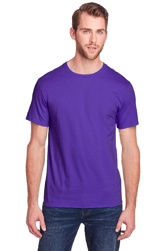 Crazy Deals Fruit Of The Loom Mens Iconic Short Sleeve Crewneck T-Shirt - Purple