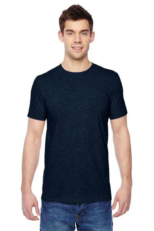 Weekend Savings Spectacle Fruit Of The Loom Mens Softspun Jersey Short Sleeve Crewneck T-Shirt - Heather Indigo Blue Weekend Savings Spectacle Fruit Of The Loom Mens Softspun Jersey Short Sleeve Crewneck T-Shirt - Heather Indigo Blue