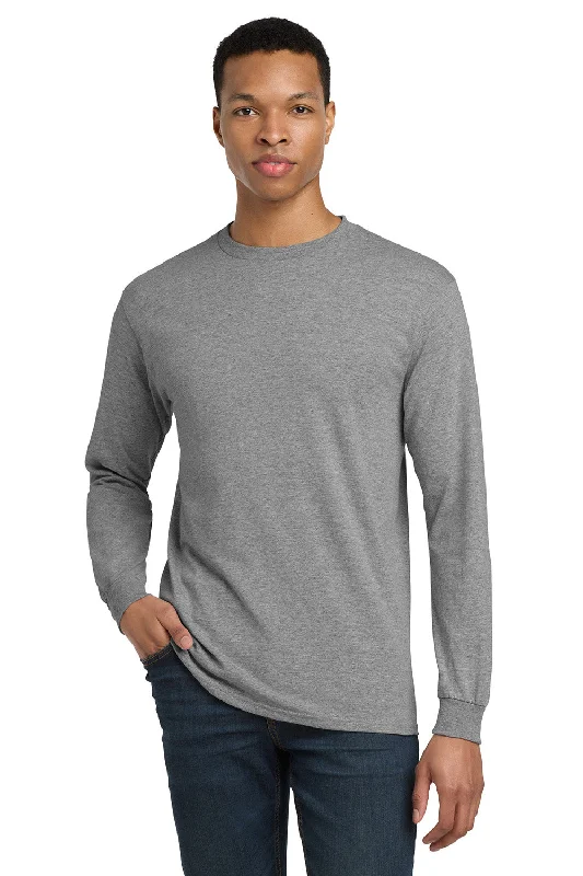 Sale Event Gildan Mens DryBlend Moisture Wicking Long Sleeve Crewneck T-Shirt - Heather Graphite Grey