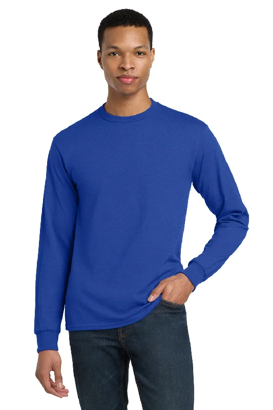 Weekend Deals That Sparkle Gildan Mens DryBlend Moisture Wicking Long Sleeve Crewneck T-Shirt - Royal Blue