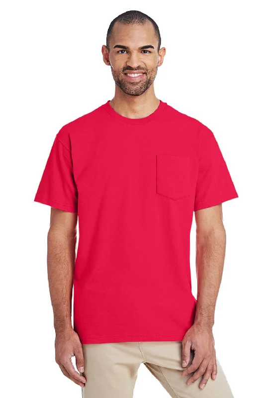 Weekend Specials to Enjoy Gildan Mens Hammer Short Sleeve Crewneck T-Shirt w/ Pocket - Sport Scarlet Red - Closeout Weekend Specials to Enjoy Gildan Mens Hammer Short Sleeve Crewneck T-Shirt w/ Pocket - Sport Scarlet Red - Closeout