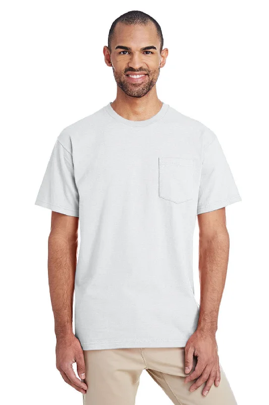 Weekend Bargains to Grab Gildan Mens Hammer Short Sleeve Crewneck T-Shirt w/ Pocket - White - Closeout Weekend Bargains to Grab Gildan Mens Hammer Short Sleeve Crewneck T-Shirt w/ Pocket - White - Closeout
