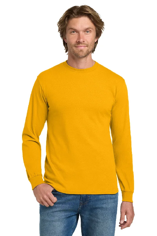 Weekend Savings Spree Gildan Mens Long Sleeve Crewneck T-Shirt - Gold