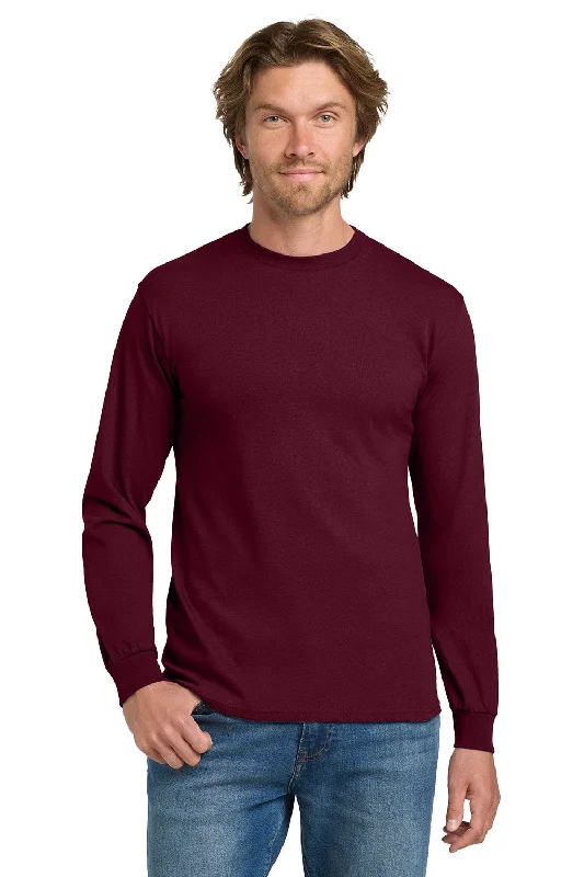 Weekend Savings Bonanza Gildan Mens Long Sleeve Crewneck T-Shirt - Maroon
