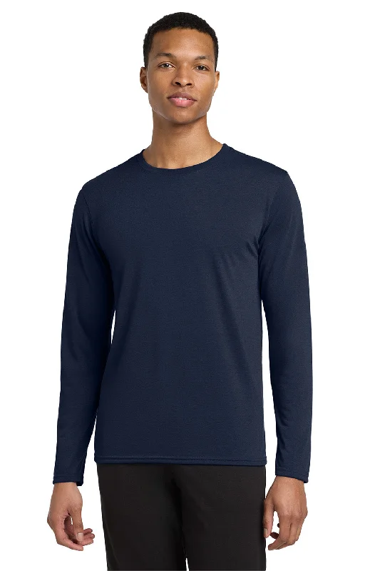 Savings Spectacular Gildan Mens Performance Jersey Moisture Wicking Long Sleeve Crewneck T-Shirt - Navy Blue Savings Spectacular Gildan Mens Performance Jersey Moisture Wicking Long Sleeve Crewneck T-Shirt - Navy Blue