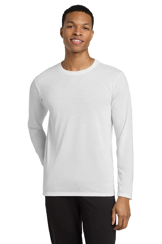 Overstock Sale Gildan Mens Performance Jersey Moisture Wicking Long Sleeve Crewneck T-Shirt - White