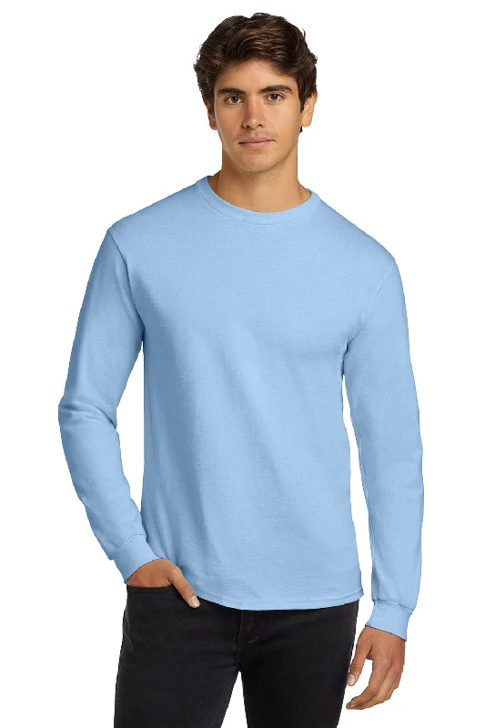 Price Drop Alert Gildan Mens Ultra Long Sleeve Crewneck T-Shirt - Light Blue