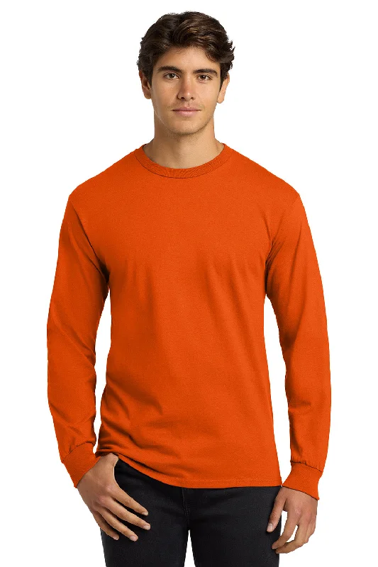 Act Fast Gildan Mens Ultra Long Sleeve Crewneck T-Shirt - Orange