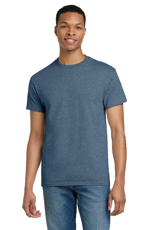 One-DAY Sale Gildan Mens Ultra Short Sleeve Crewneck T-Shirt - Heather Indigo Blue