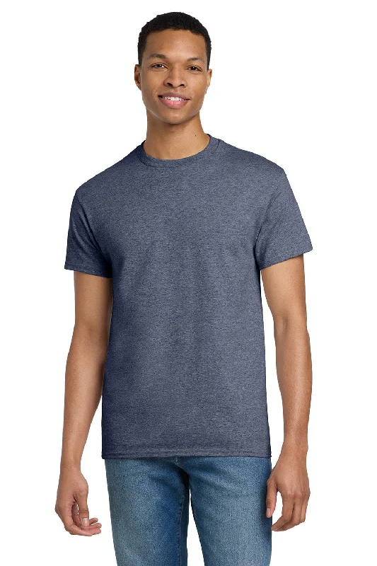 Limited Time Gildan Mens Ultra Short Sleeve Crewneck T-Shirt - Heather Navy Blue