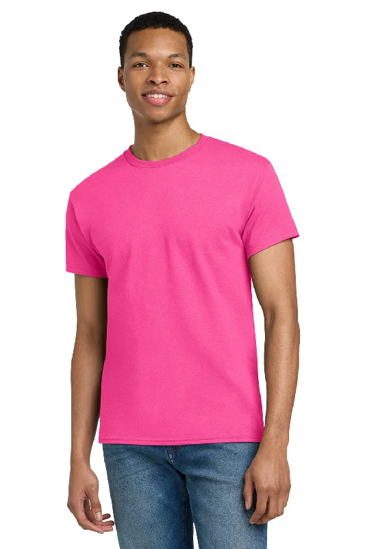 Price Reduction Gildan Mens Ultra Short Sleeve Crewneck T-Shirt - Safety Pink