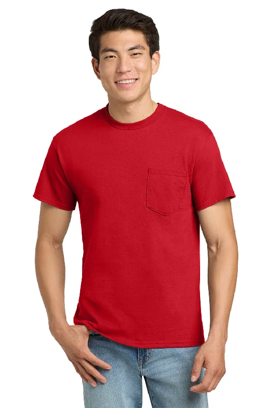 Extra Savings Gildan Mens Ultra Short Sleeve Crewneck T-Shirt w/ Pocket - Red - Closeout Extra Savings Gildan Mens Ultra Short Sleeve Crewneck T-Shirt w/ Pocket - Red - Closeout