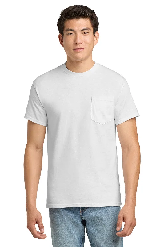 Crazy Deals Gildan Mens Ultra Short Sleeve Crewneck T-Shirt w/ Pocket - White