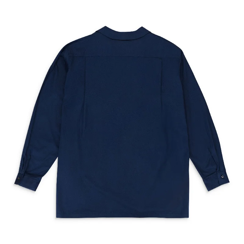 Discount Mania GLITCH NAVY BUTTON-DOWN SHIRT
