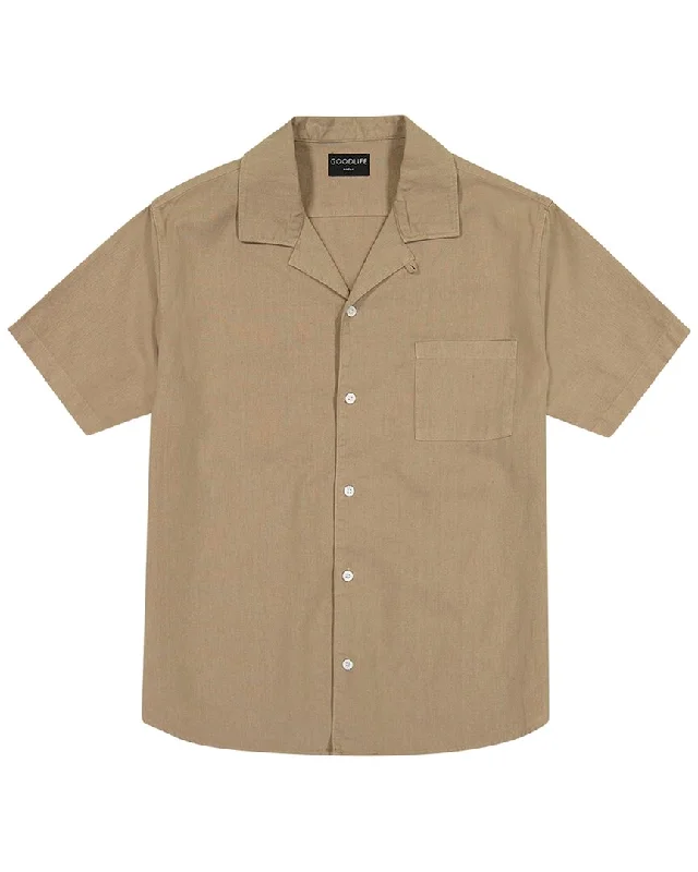 Weekend Savings Sensation Goodlife Clothing Camp Collar Linen-Blend Shirt