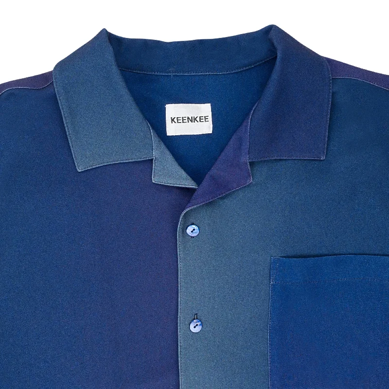 Buy More, Save More GRADIENT PANELS BLUE PURPLE BUTTON-DOWN SHIRT