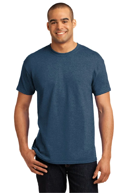 Price Meltdown Hanes Mens EcoSmart Short Sleeve Crewneck T-Shirt - Heather Blue - Closeout