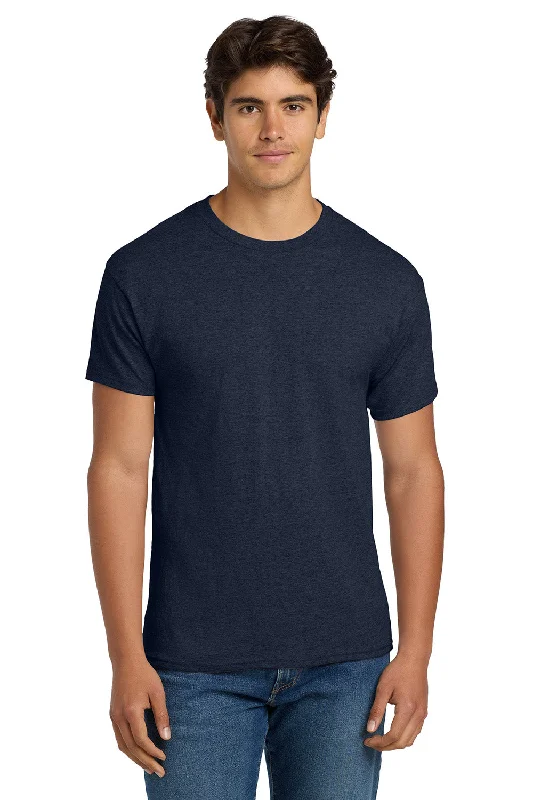 Super Sale Hanes Mens EcoSmart Short Sleeve Crewneck T-Shirt - Heather Navy Blue