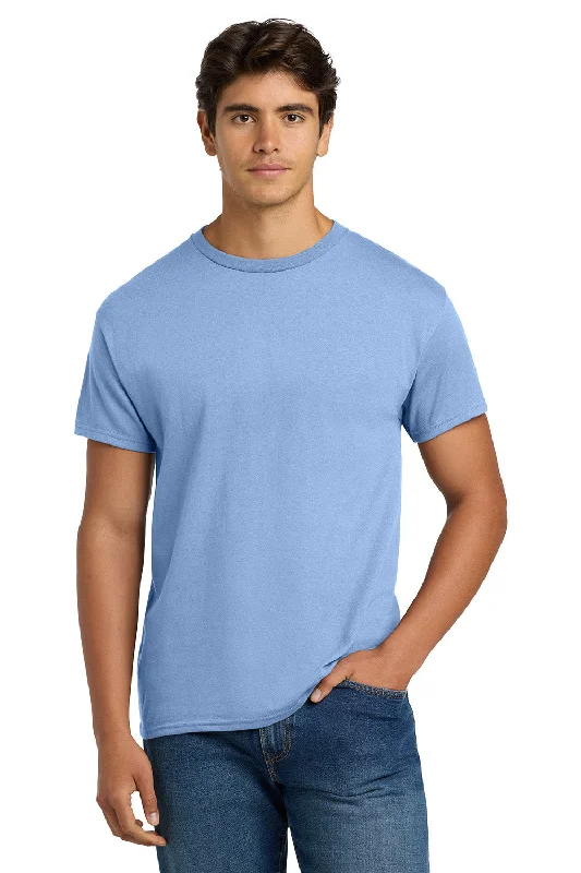 Weekend Steals Await Hanes Mens EcoSmart Short Sleeve Crewneck T-Shirt - Light Blue