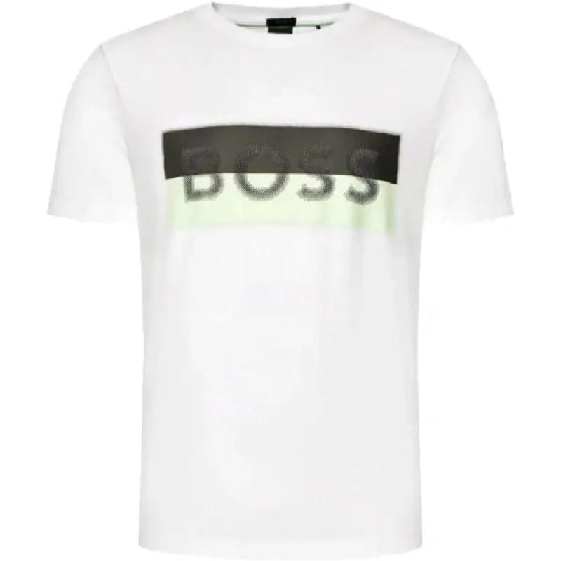 Weekend Steals Await Hugo Boss Men's Tee 9 Short Sleeve Logo T-Shirt, White