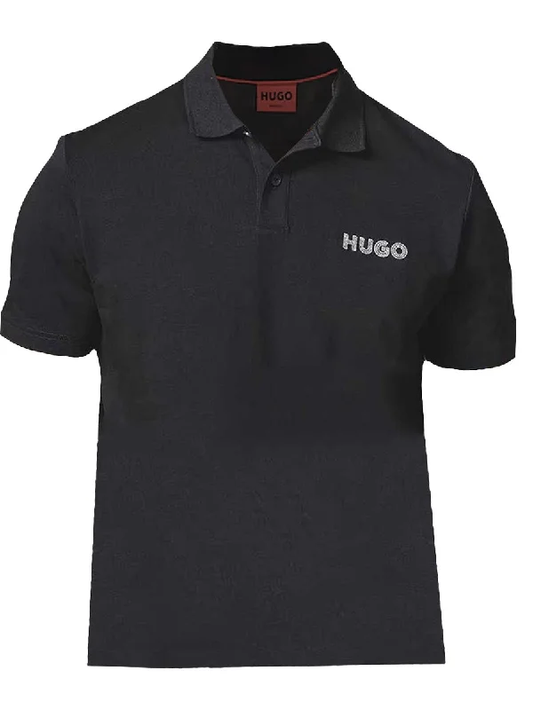 Celebrate the Weekend with Discounts Hugo Men's Drocholo Logo Short Sleeve Polo T-Shirt, Black