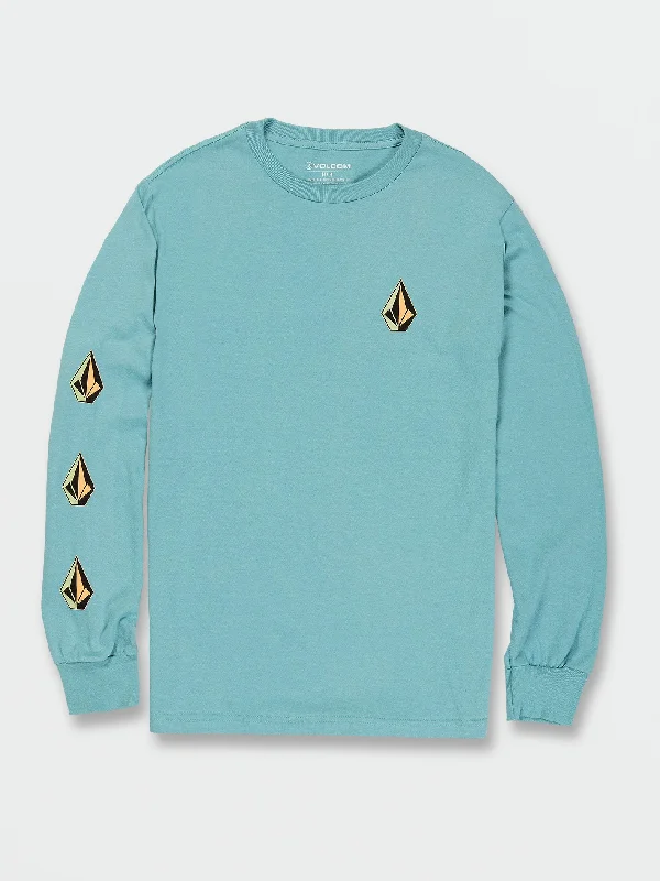 Savings Alert Iconic Stone Long Sleeve Tee - Cali Blue Heather