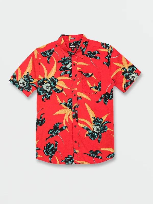 Online Specials Island Time Short Sleeve Shirt - Red Orange