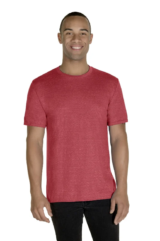 Year-End Sale Jerzees Mens Vintage Snow Short Sleeve Crewneck T-Shirt - Heather Red