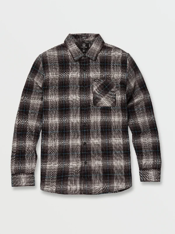 Early Bird Discount Kemostone Flannel Long Sleeve Shirt - Black