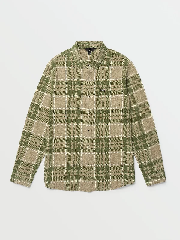 Weekend Bargains to Relish Leland Long Sleeve Flannel - Khaki