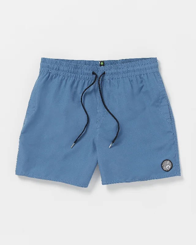 Best Deals Lido Solid Elastic Waist Trunks - Blueberry