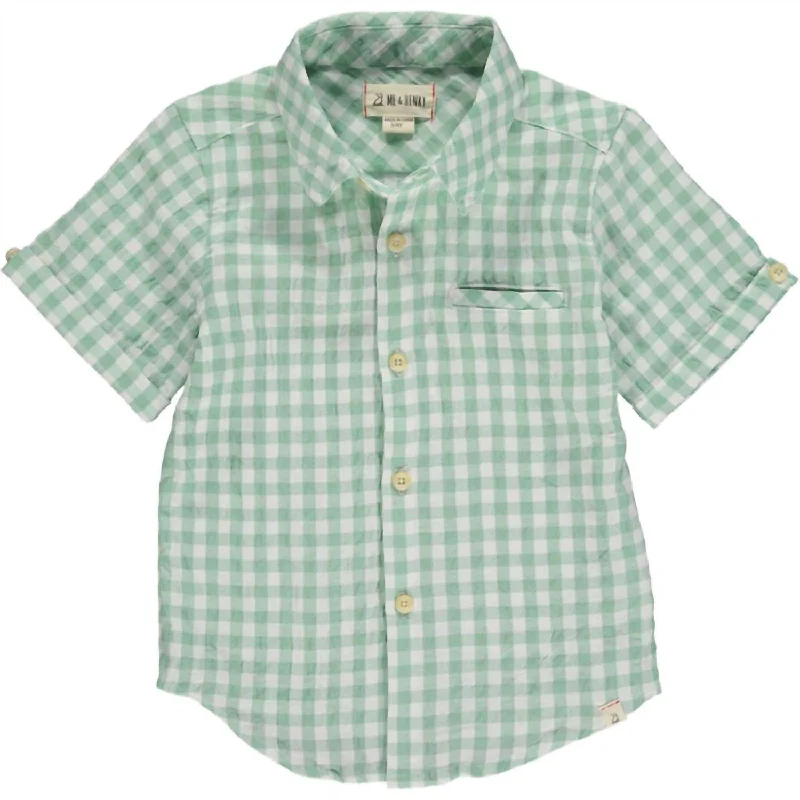 Special Savings Men’S Penzance Short Sleeve Shirt In Green Plaid