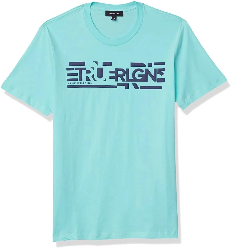 Factory Direct Sale Men Short Sleeve Crew Neck Cotton T-Shirt In Mint