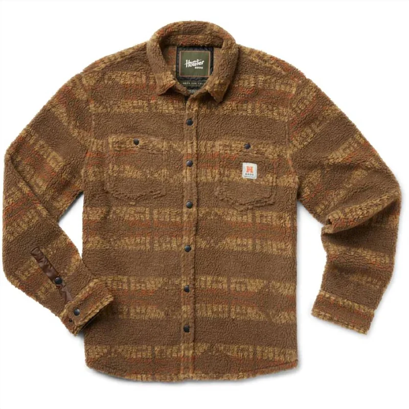 Closeout Sale Men's Allegheny Fleece Overshirt In Mescal Stripe Earth