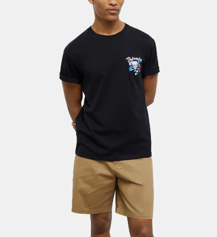 Online Exclusive Men's Black T-shirt With Embroidery