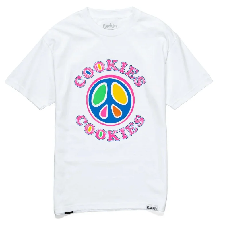 Weekend Offers That Dazzle Men's Peace Glow T-Shirt In White
