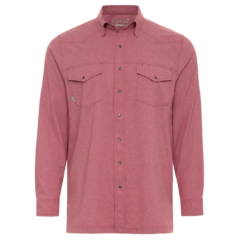 Weekend Discounts Worth Grabbing Men's Pearl Snap Shirt In Crimson