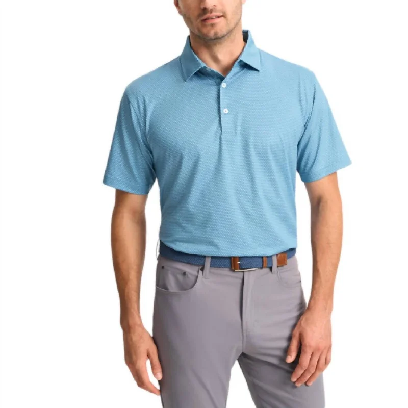 Midnight Madness Men's Performance Polo2 In 3D Cubes Blue 542