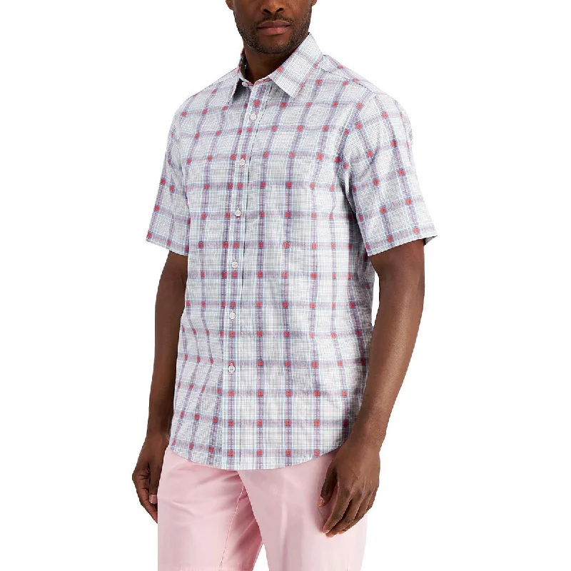Exclusive Savings Mens Plaid Short Sleeve Button-Down Shirt