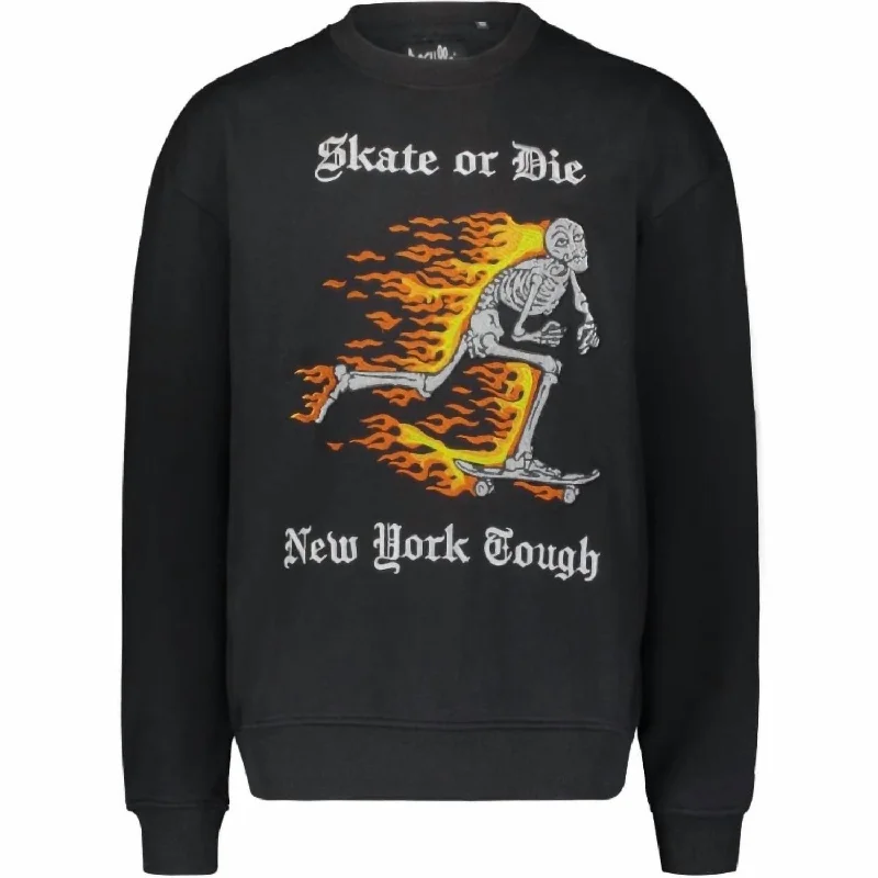 Year-End Clearance Men's Skate Or Die Crewneck In Black
