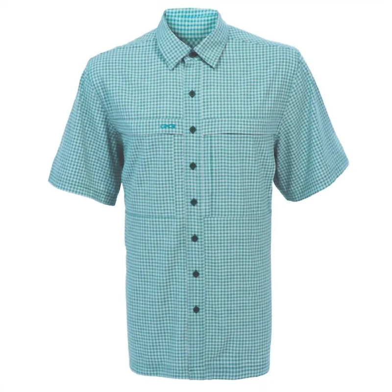 Weekend Specials You Can't Miss Men's Tek Check Short Sleeve Shirt In Mahi
