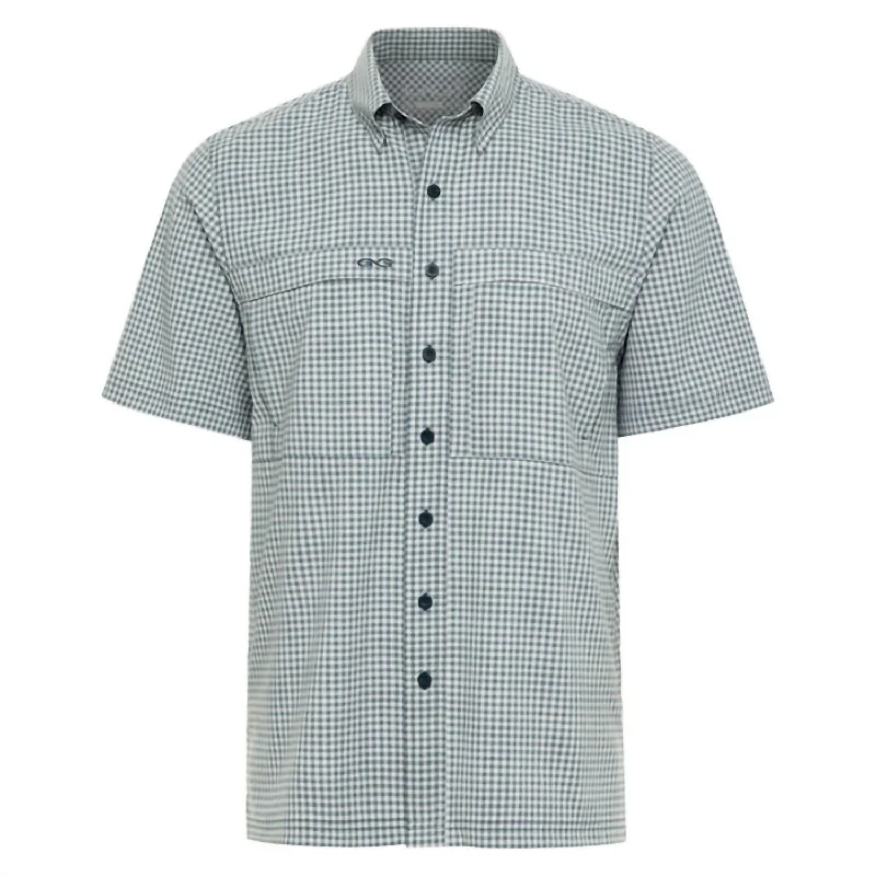 Weekend Discounts You Deserve Men's Tek Check Short Sleeve Shirt In Oceanic