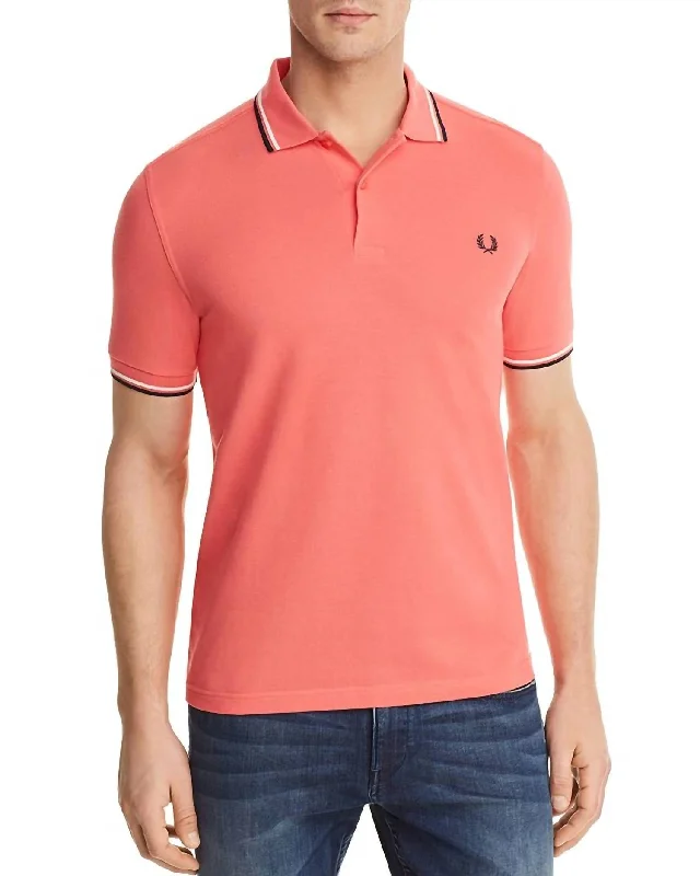 Online Deal Men's Twin Tipped Polo Shirt In Tropical Red