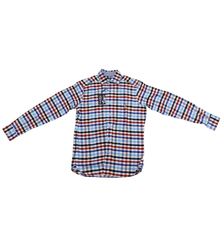 Weekend Savings Bonanza Men's Yarn Dye Flannel Shirt In Red/white/blue